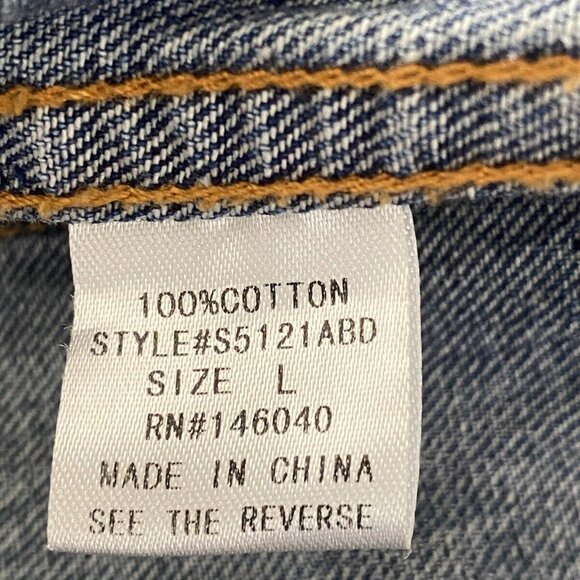 Sunset + Spring Denim Jacket Pearl Embellishment Bride Embroidered Size L NWOT - Picture 14 of 16